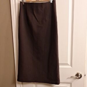 Zara Dark Brown Women's Skirt Back Slit Back Zip